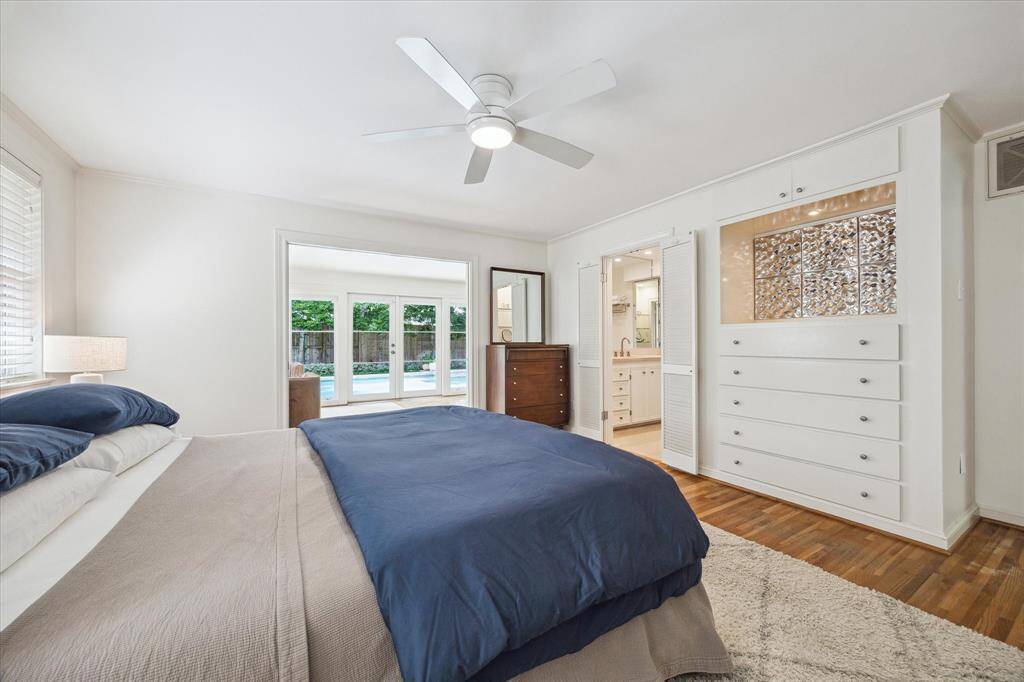 The first floor primary bedroom allows peace of mind for every stage of life.