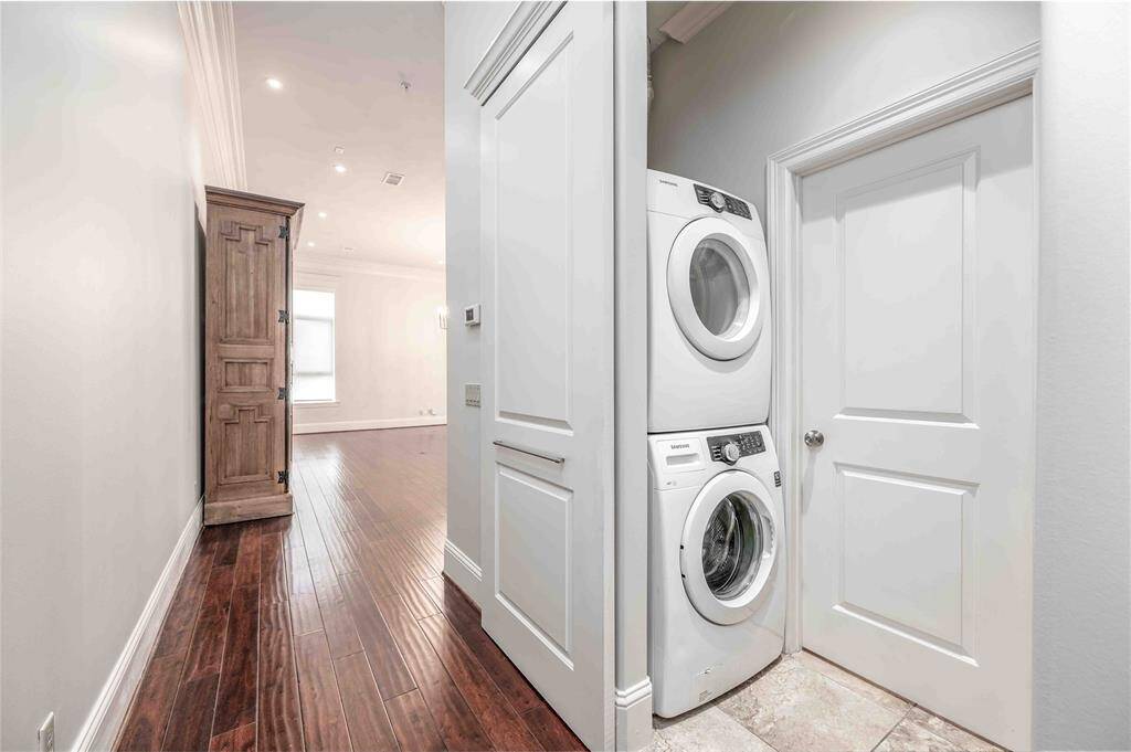 Stackable Washer/Dryer Conveniently Tucked Away