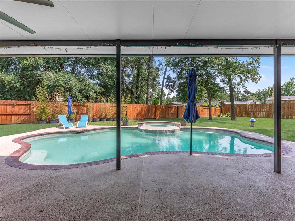 The decking around the pool is cool decking to keep your feet cool