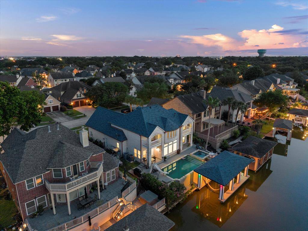 STUNNING AERIAL VIEW AT TWILIGHT.