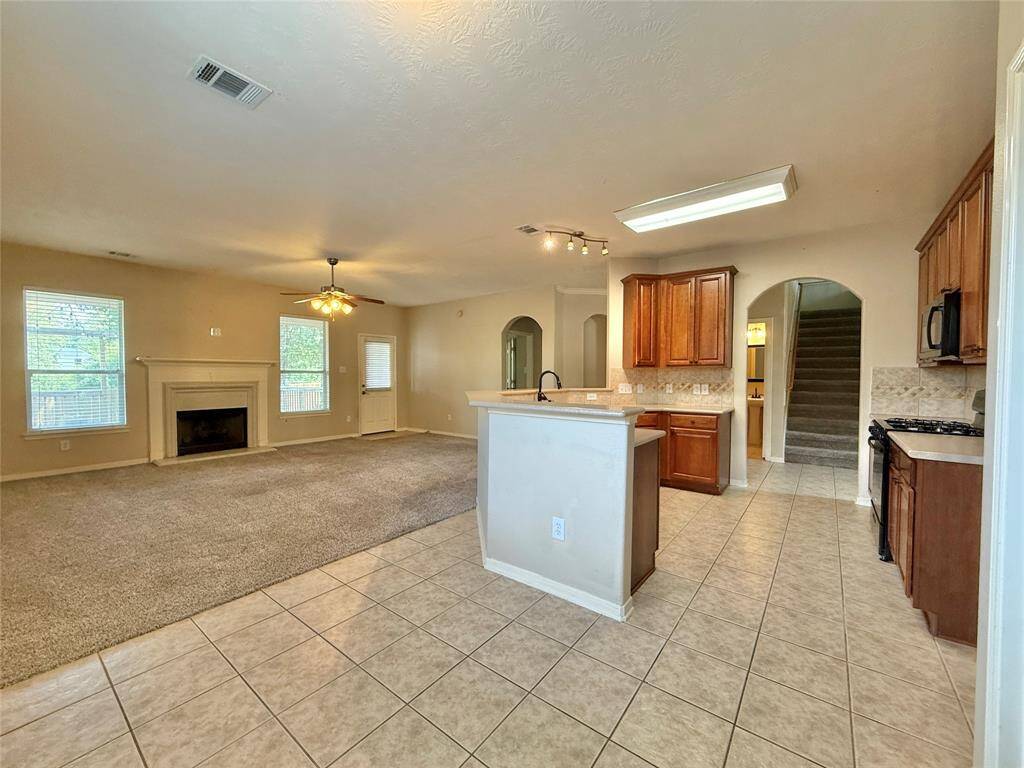 Kitchen is open to family room