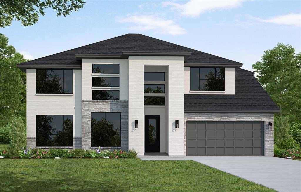 Westin Homes NEW Construction (Collins, Elevation D) CURRENTLY BEING BUILT. Two Story. 4 bedrooms, 3.5 bathrooms. Primary suite with large double walk-in closets and secondary bedroom on first floor. Spacious kitchen open to Dining and Family Room. Study on first floor. Media Room and Game Room upstairs. Covered patio and attached 3 car tandem garage.