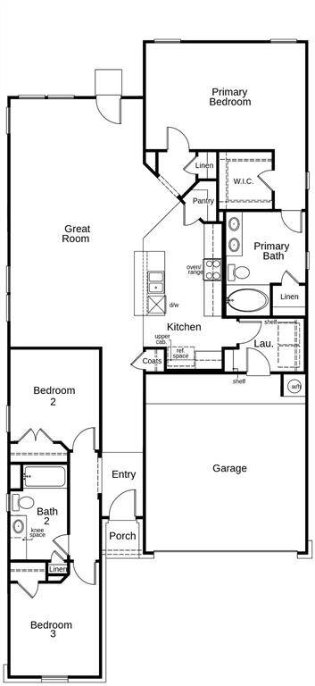 This floor plan features 3 bedrooms, 2 full baths, and over 1,600 square feet of living space.