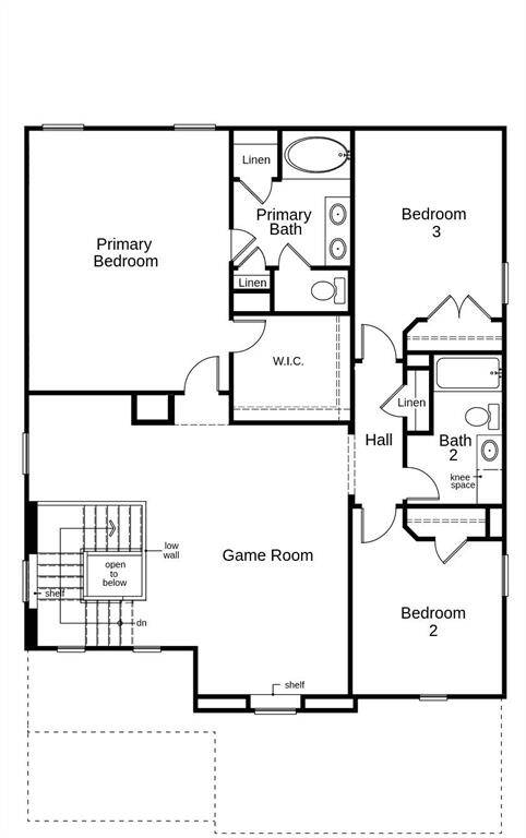 This floor plan features 3 bedrooms, 2 full baths, 1 half bath, and over 2,500 square feet of living space.