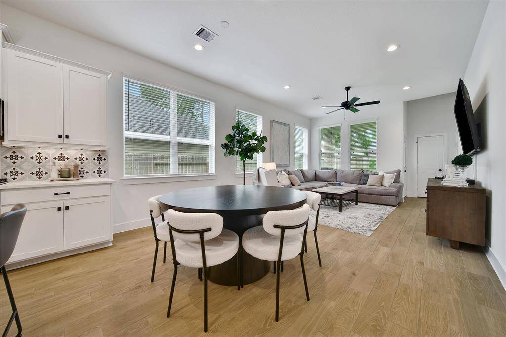 Enjoy everyday meals with the family. The open space allows for a larger table to comfortably seat your family and guests.