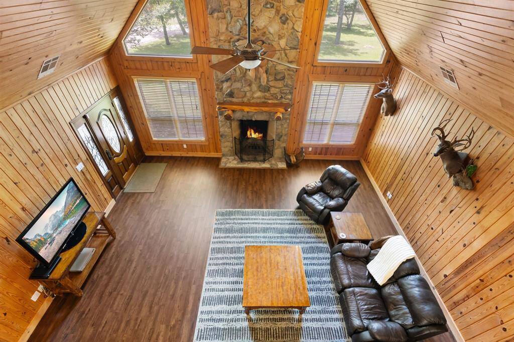 Look from the loft over the living room