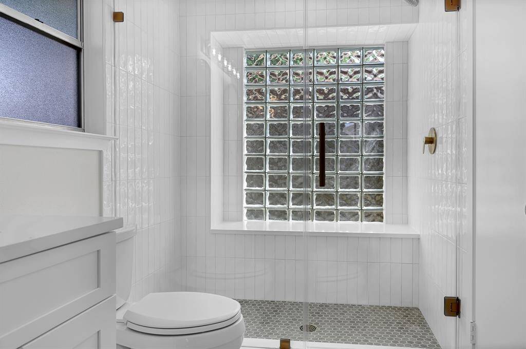 Large updated walk-in shower in Master Bath