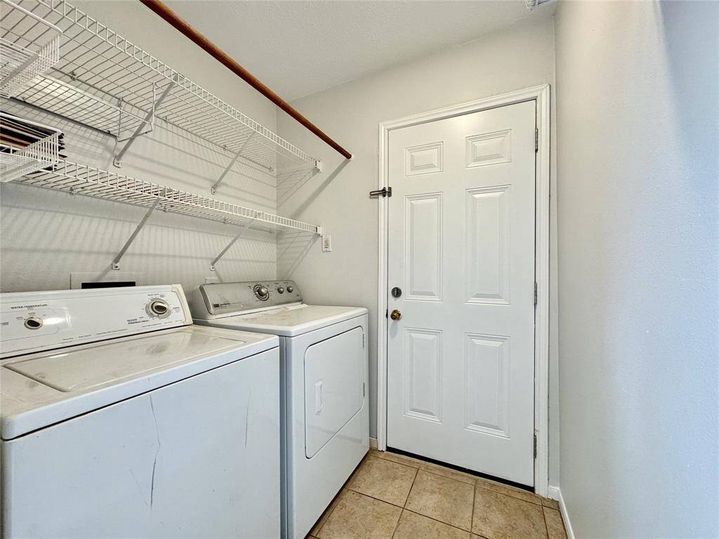 Laundry room inside the home