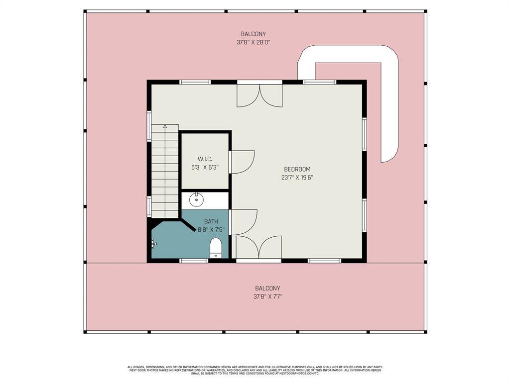 Floor plan for the owner's retreat located on the second story.