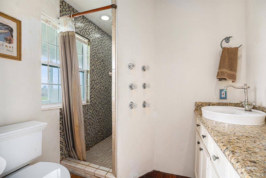Large walk-in shower.