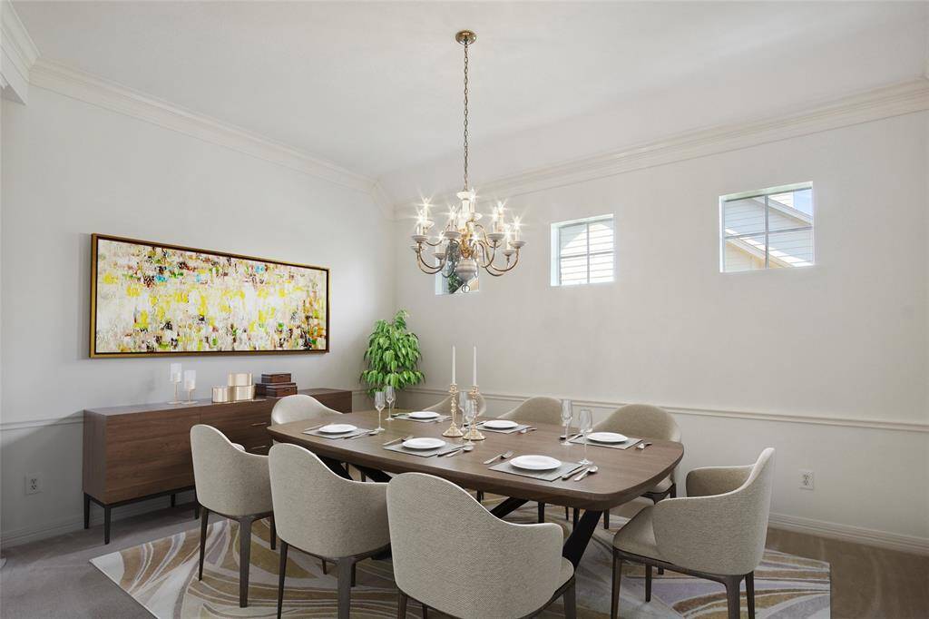 Formal Dining Room open to the Kitchen and Family Room.