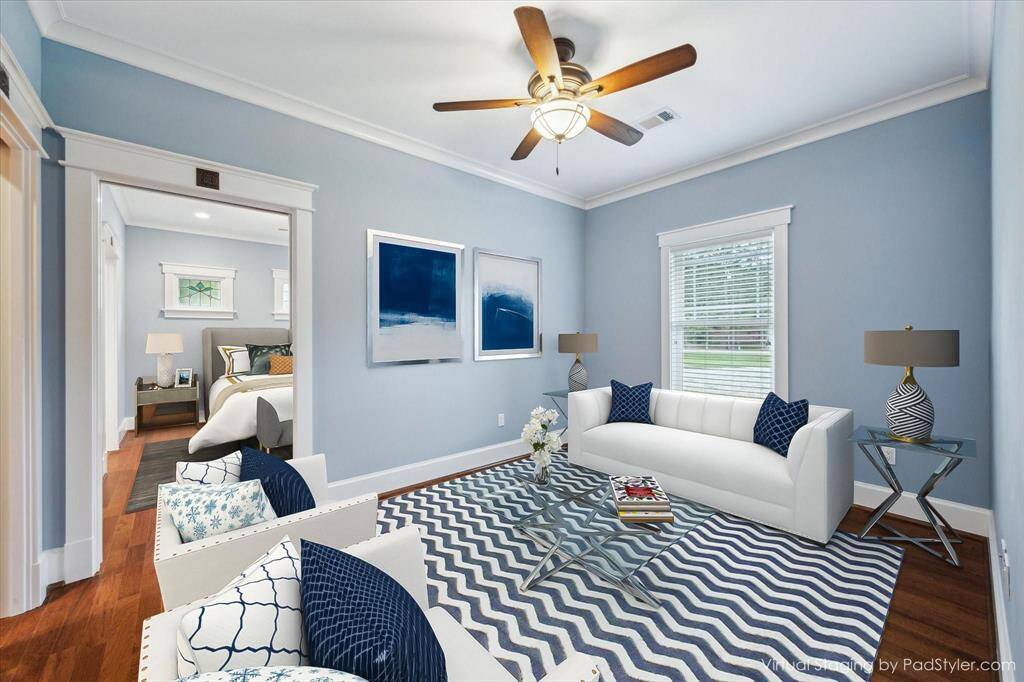 THIS JUST OUTSIDE THE PRIMARY SUITE OFFERS FLEXIBLE FUNCTIONALITY TO SUIT YOUR LIFESTYLE. THIS BONUS SPACE CAN BE A COZY SEATING AREA, QUIET HOME OFFICE, OR SERENE NURSERY, IT PROVIDES COMFORT AND CONVENIENCE FOR ANY NEED.