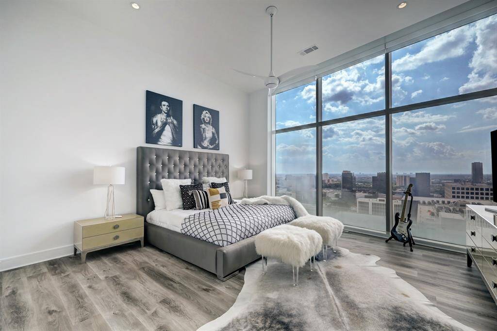 Bedroom suite three with a triple large window and large bathroom.
