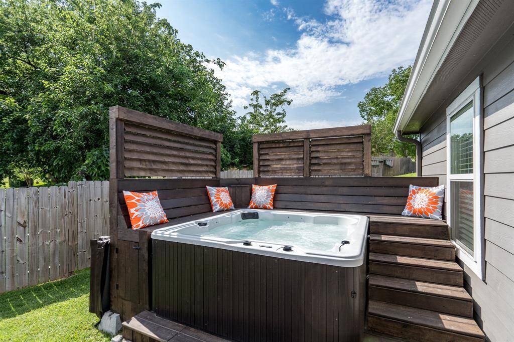 New Hot Tub with some privacy fence
