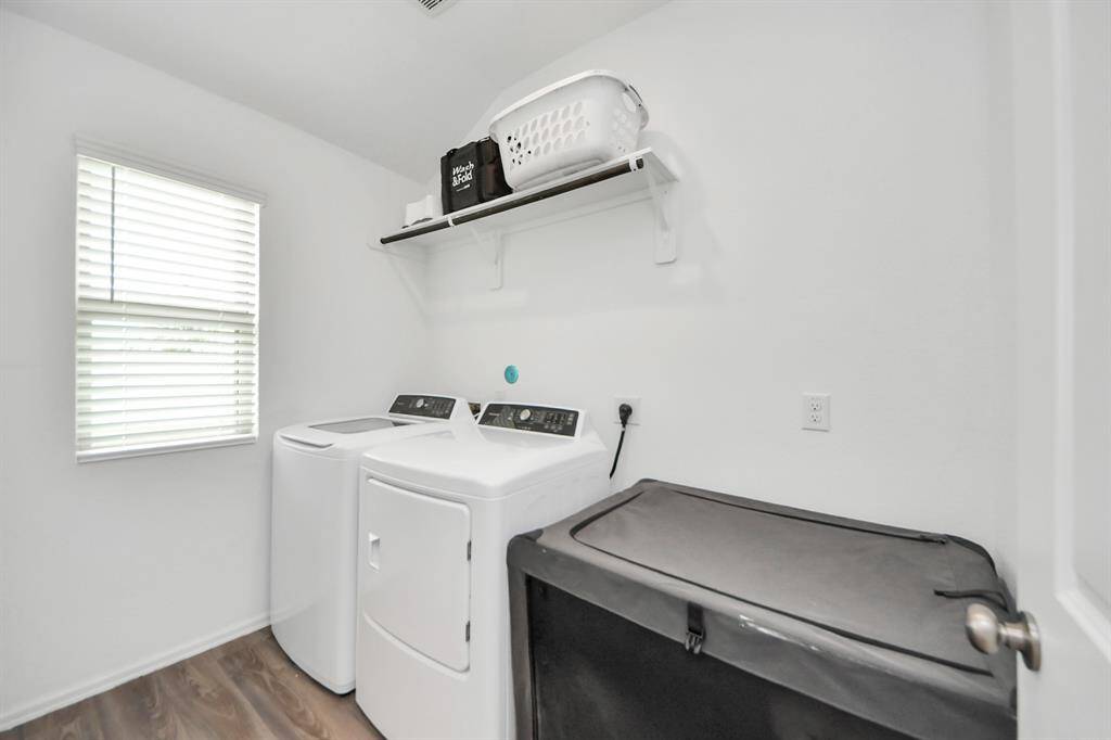 Laundry room with extra space.
