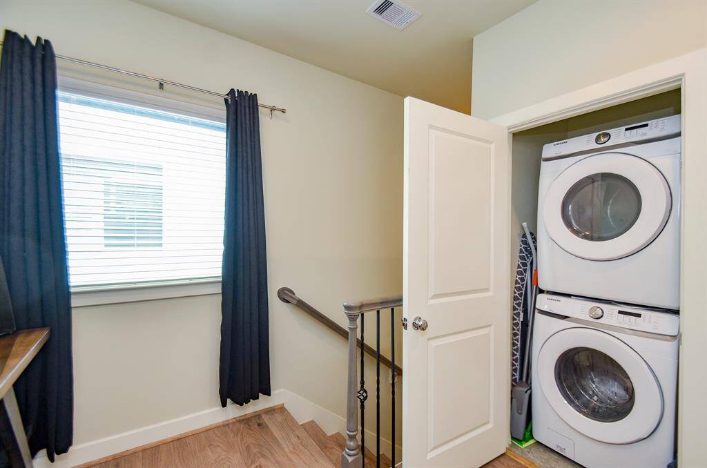 Great natural light is welcomed on the 3rd floor landing, where the utility space is located.