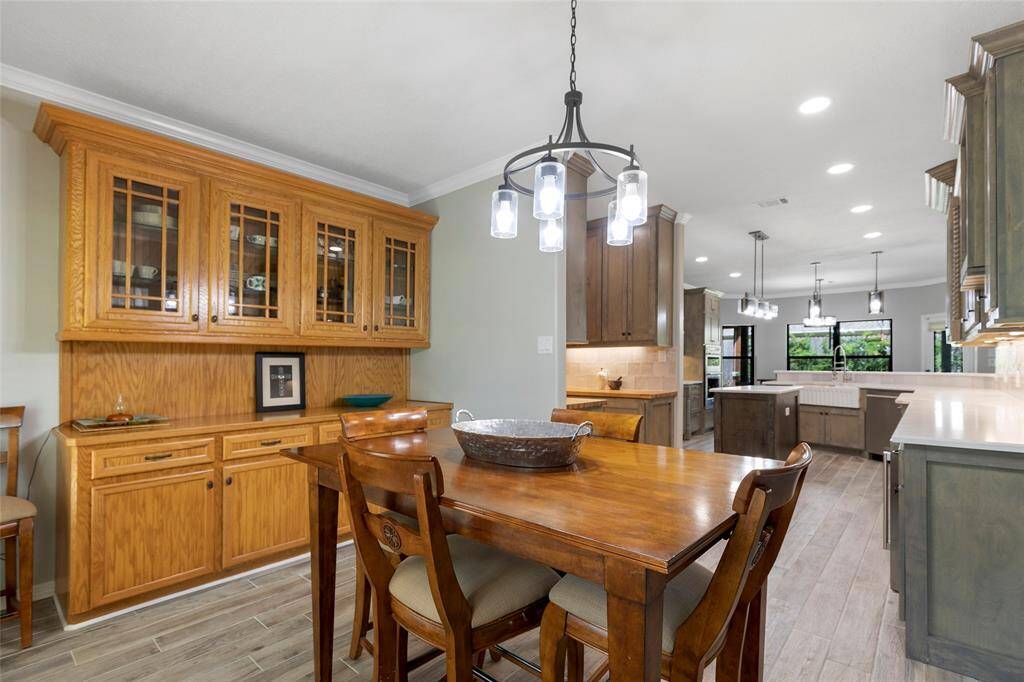 Built in buffet provides display room for beautiful china as well as more storage!