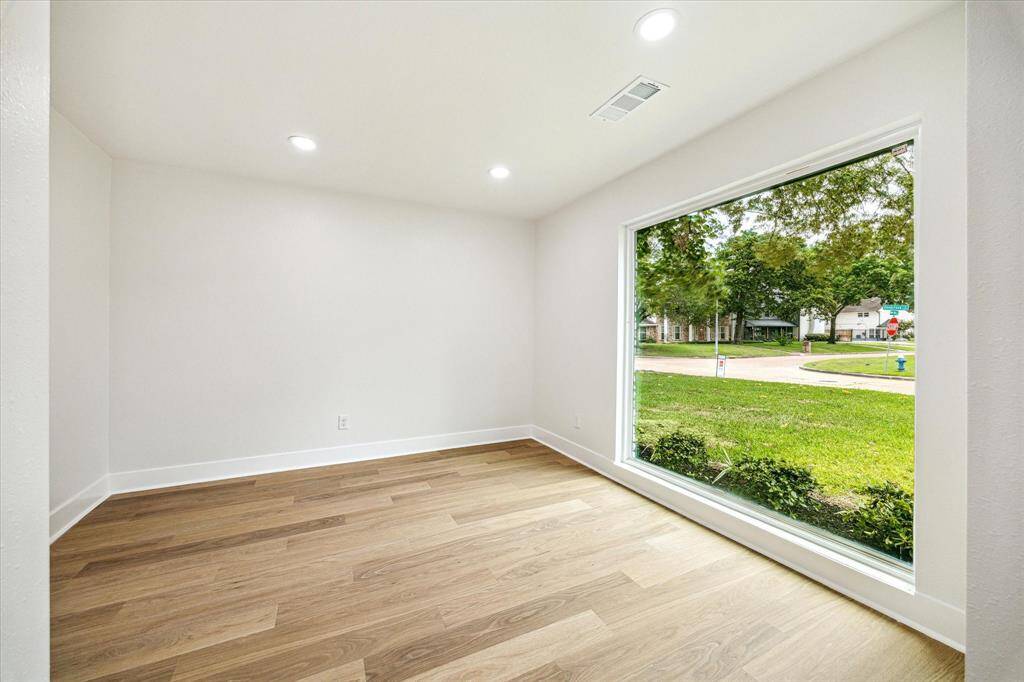 Another view of the flex space with a beautiful large picture window