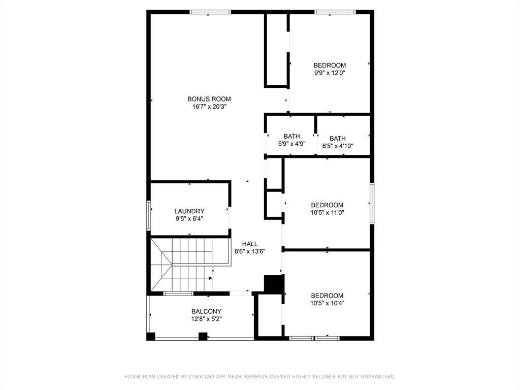 2nd Floor - with dimensions