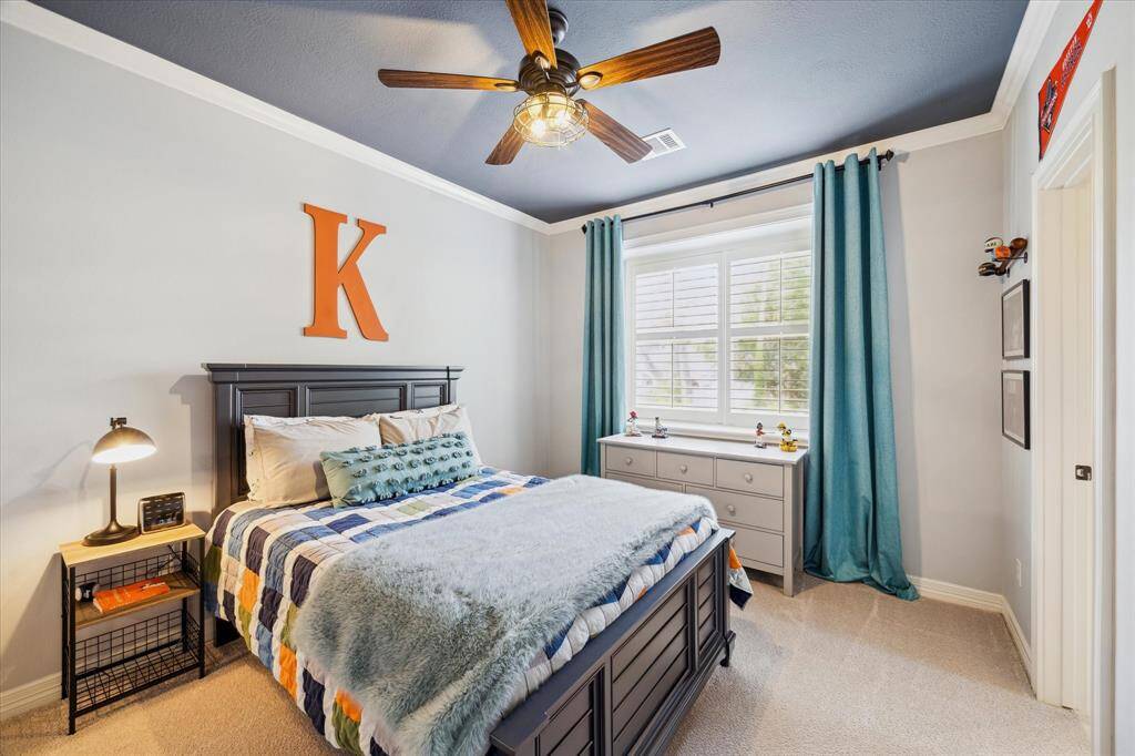 Bedroom Three – Bright and inviting, with access to shared Jack-and-Jill bath.