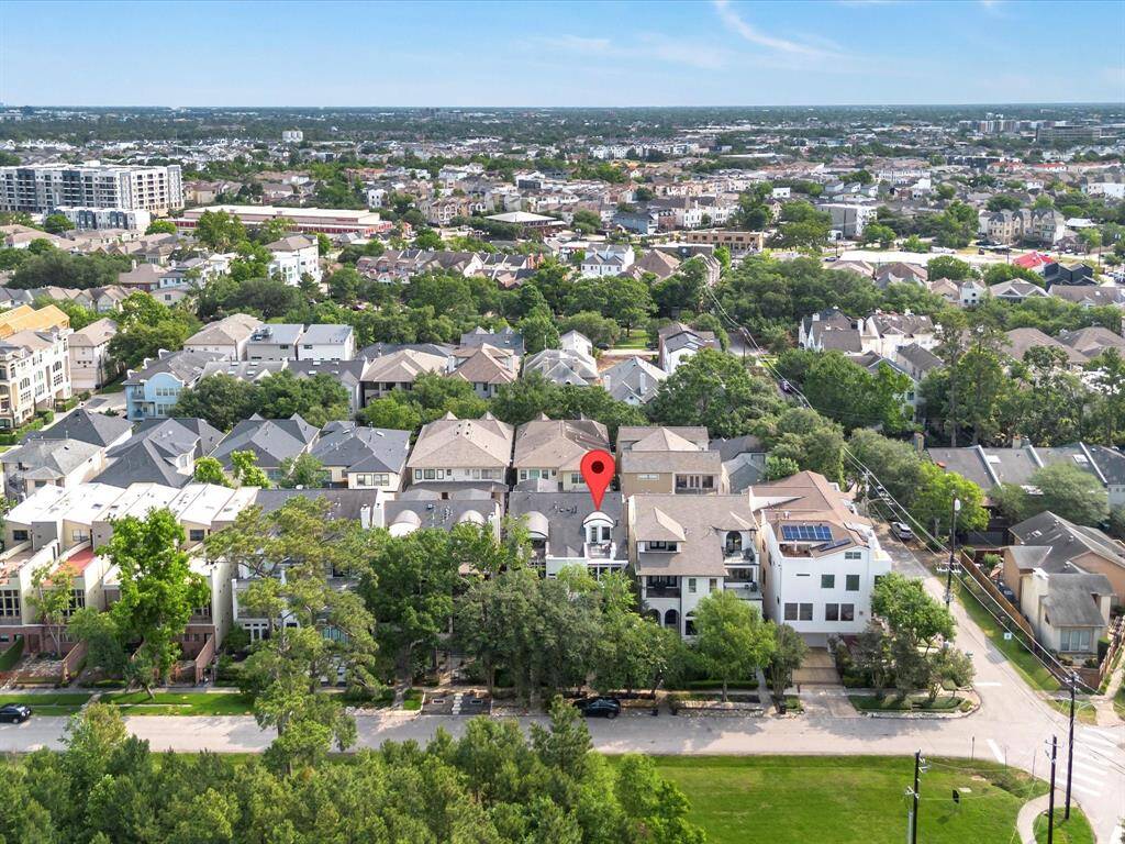 This aerial shows Camp Logan - highly desirable neighborhood to live in with great road links very close by.