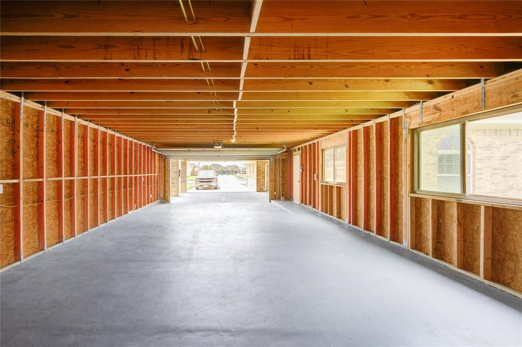 Extended garage with plenty of space for parking