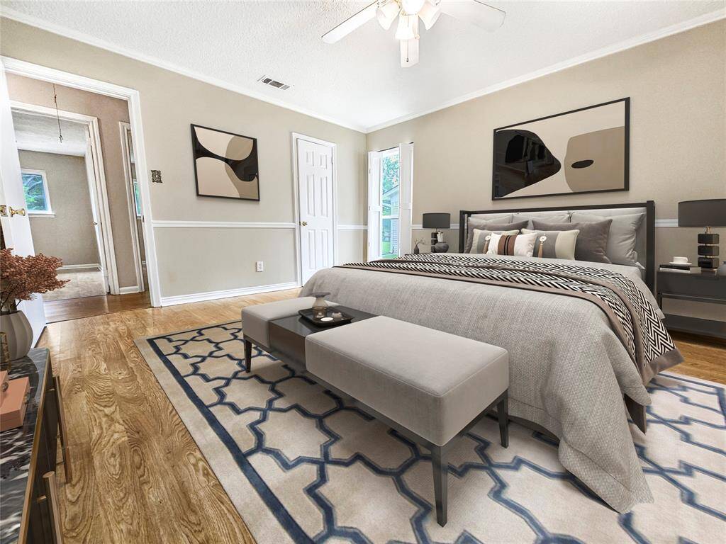 Primary Bedroom with Walk-In Closet - VIRTUALLY STAGED