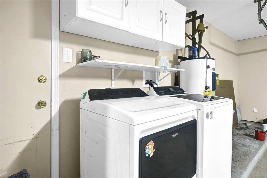 washer and dryer included in the lease. Utilities located in the garage.