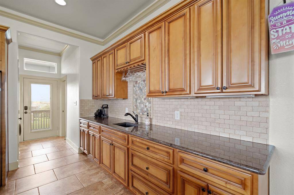 Gorgeous backsplash and plenty of room for meal prep!