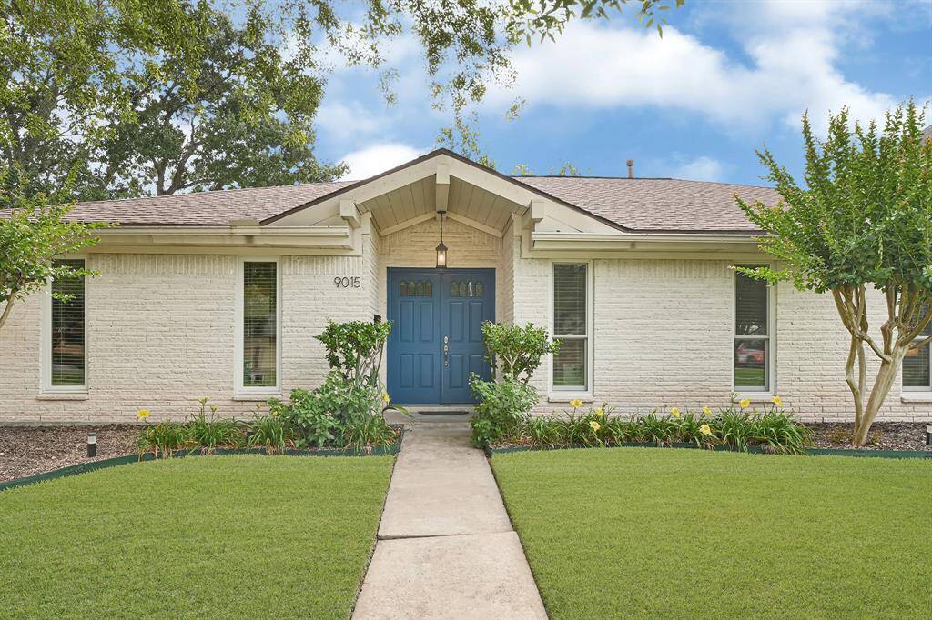 Charming well-maintained single-story brick home, featuring lush green grass and neatly trimmed bushes and is surrounded by mature trees, offering a serene and inviting atmosphere. Near the desirable Meyerland area on a peaceful, one-block street.