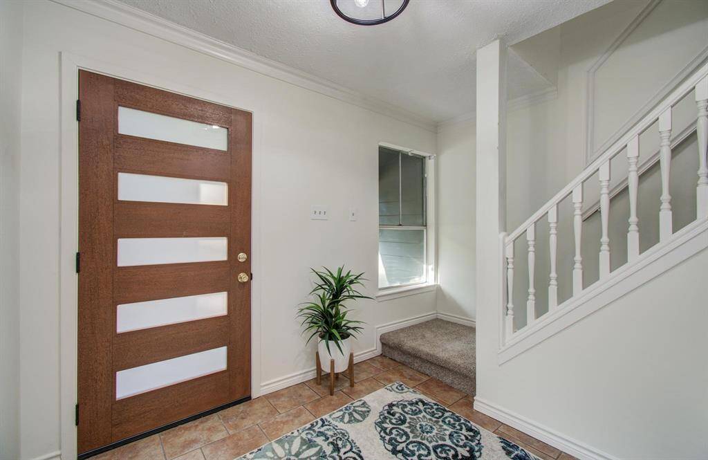 Brand new modern front door.