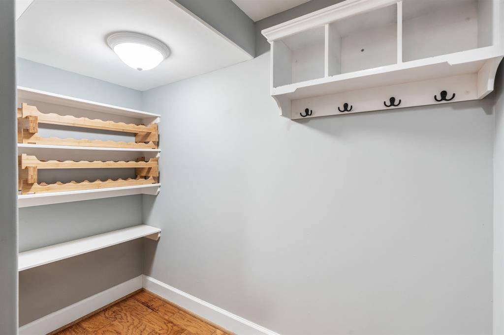 Extra storage under the stairs.