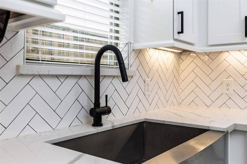 Upgraded Pull-out Trash and Recycling Cabinet with Countertop and Floating Shelves