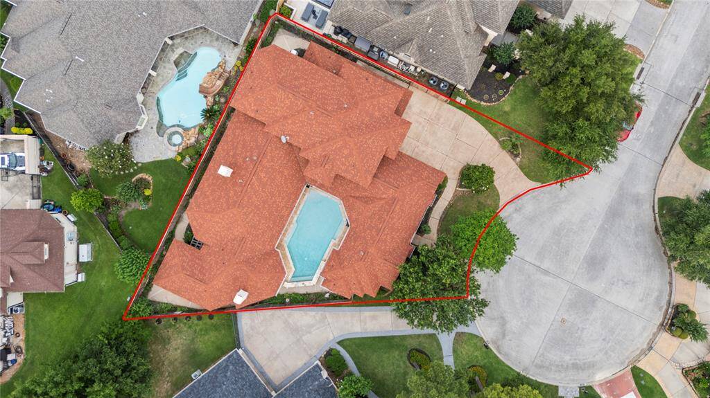 Aerial view of the property.