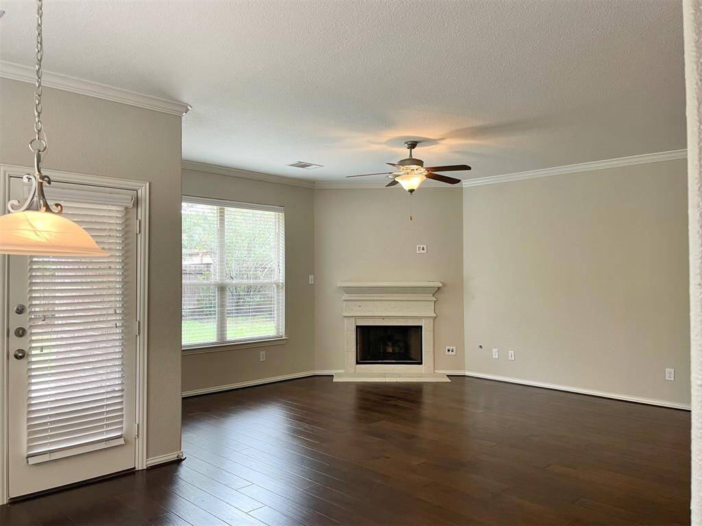 Living room with fireplace