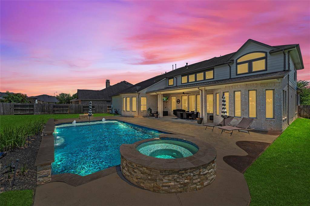 Stunning 5-bedroom, 4.5-bath home with 4,956 sq ft of spacious living, nestled on a 12,765 sq ft lot in the highly sought-after Firethorne community. Enjoy resort-style outdoor living with a private pool and spa, perfect for relaxing or entertaining. This home offers generous living spaces, luxurious finishes, and the perfect layout for modern living.