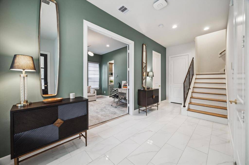 Foyer offers two large storage closets