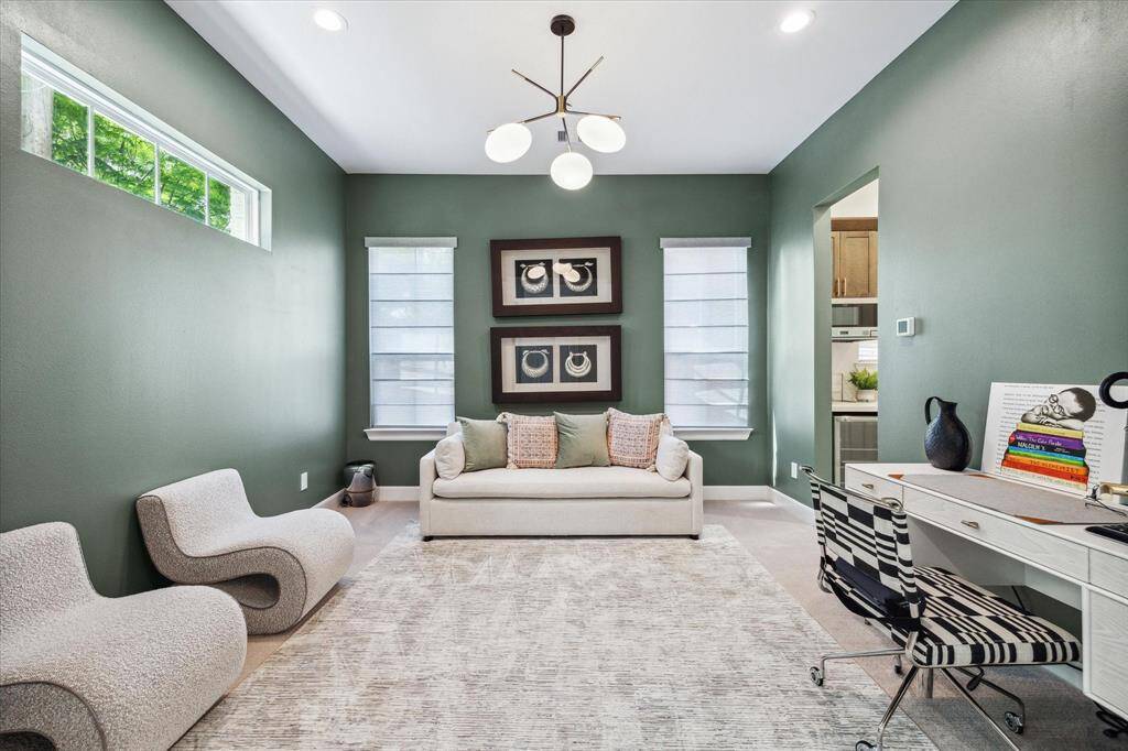The downstairs bedroom has an ensuite and large closets