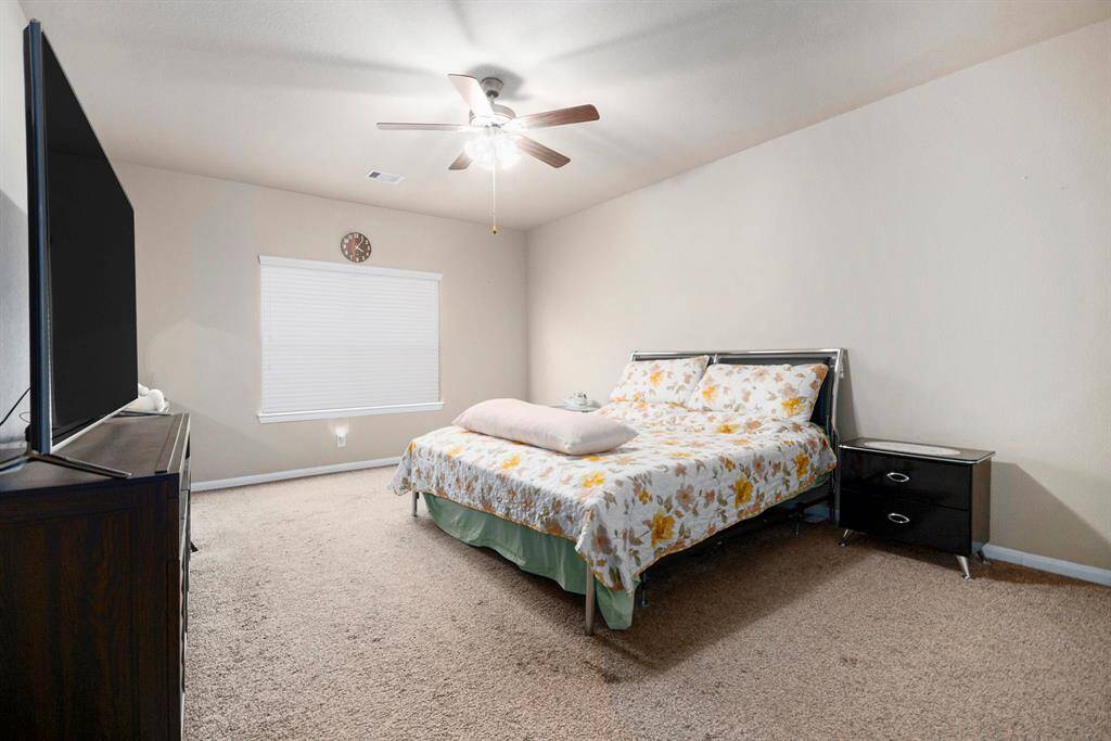 Luxurious primary suite featuring a spacious layout, plush carpet, and ample natural light. Perfect for relaxation and comfort.