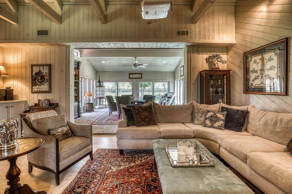 Double sided fireplace to offer warmth and enjoyment to living and dining rooms