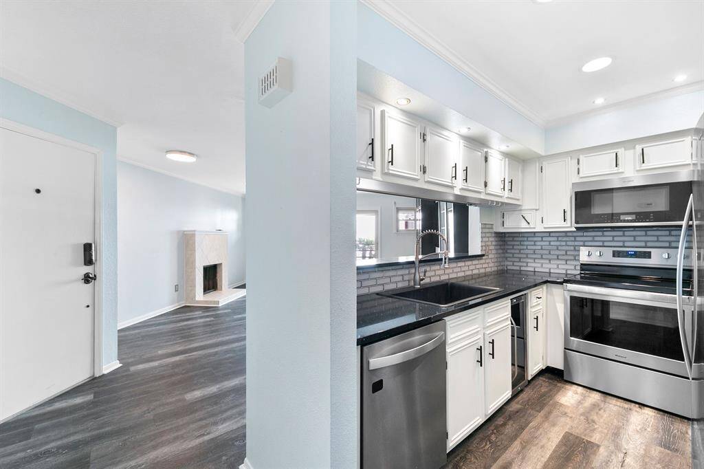 kitchen open to living area