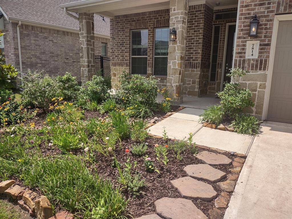 Landscaping includes native wild flowers