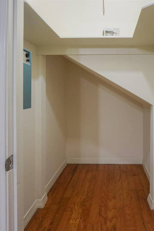 Need extra storage? Lots of space in this under-the-stairs closet.