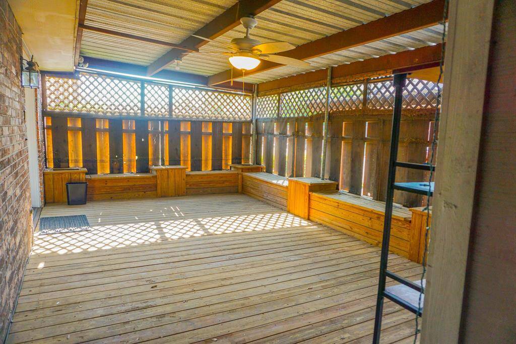 Enclosed back patio.