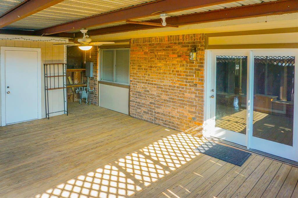 Storage closet and back patio for cool evenings at home.