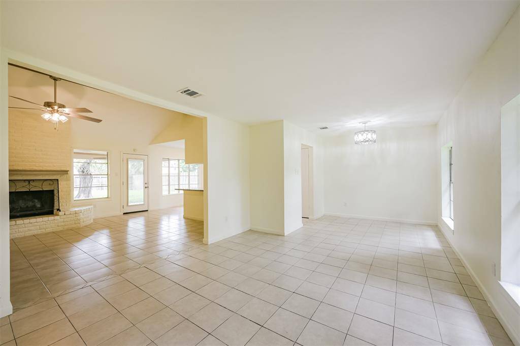 Tile throughout the home.