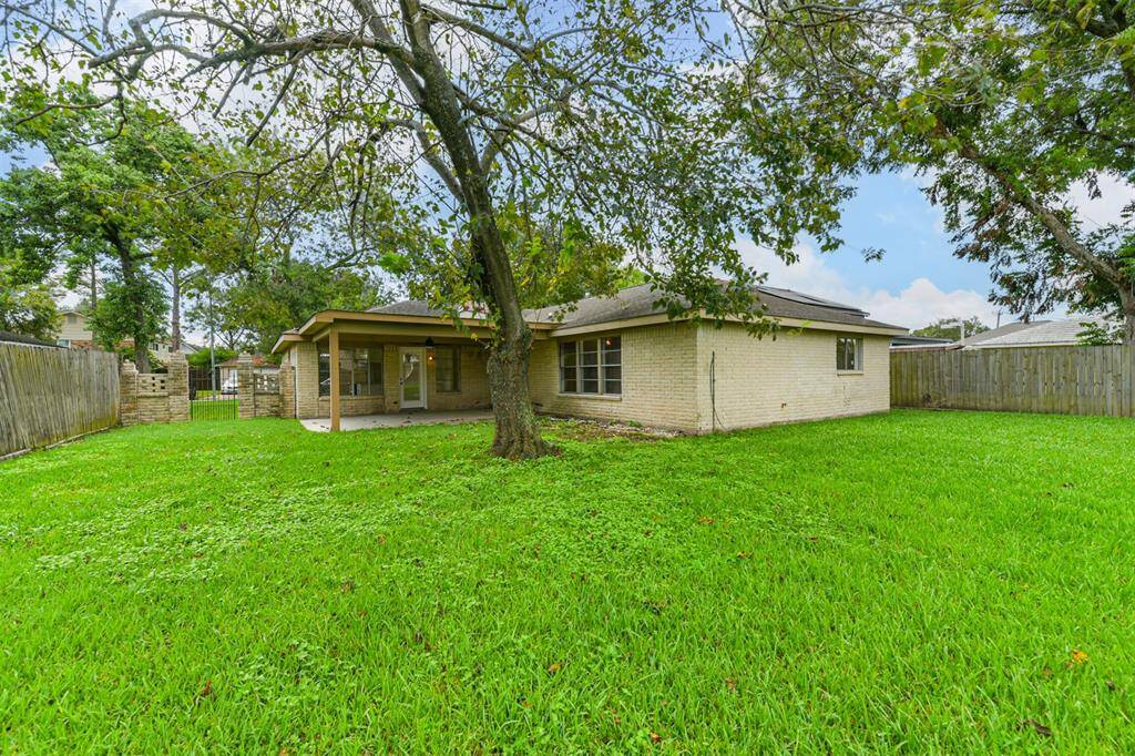 Large, fenced in back yard.