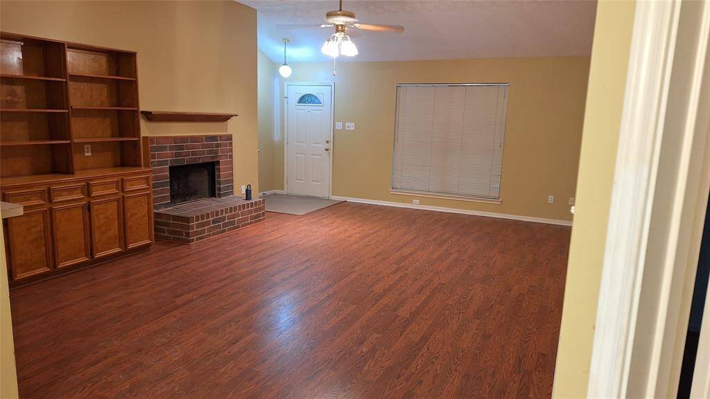 Family room with fireplace