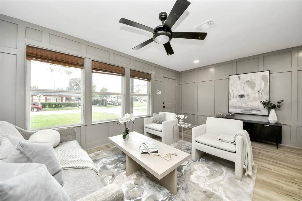 Another view of the bright andspacious living room.