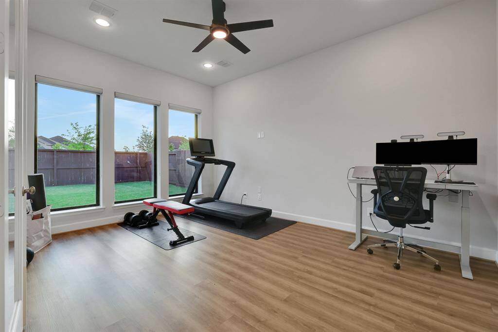 Another view of the game room or flex space